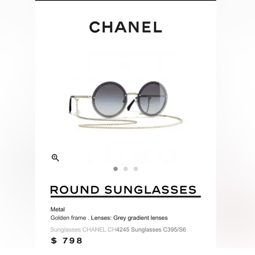 CHANEL Sunglasses with Silver Chain - Picture 14 of 14